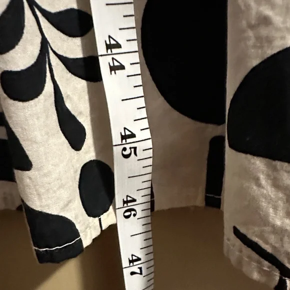 Maeve Anthropologie Bettina Black and White Graphic Long Sleeve Dress - Picture 4 of 4